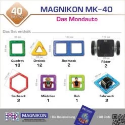 MAGNIKON Magnetische Bausteine “Das Mondauto” - Magnetbau-Set 40-teilig, Magnetbausteine, Ideal Als Konstruktionsspielzeug Zur Förderung Von Kreativität & Motorik, Spielzeug Für Kinder Ab 3 Jahre 10 MAGNIKON Magnetische Bausteine “Das Mondauto” - Magnetbau-Set 40-teilig, Magnetbausteine, Ideal Als Konstruktionsspielzeug Zur Förderung Von Kreativität & Motorik, Spielzeug Für Kinder Ab 3 Jahre -Kinderspielzeugladen 26578555 03