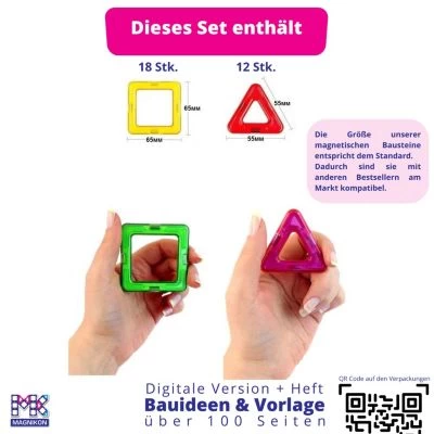 MAGNIKON Magnetische Bausteine “Der Komet” - Magnetbau-Set 30-teilig, Magnetbausteine, Ideal Als Konstruktionsspielzeug Zur Förderung Von Kreativität & Motorik, Spielzeug Für Kinder Ab 3 Jahre 4 MAGNIKON Magnetische Bausteine “Der Komet” - Magnetbau-Set 30-teilig, Magnetbausteine, Ideal Als Konstruktionsspielzeug Zur Förderung Von Kreativität & Motorik, Spielzeug Für Kinder Ab 3 Jahre – Bild 2