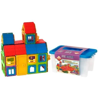 MAGNIKON Magnetische Bausteine MK-84, Magnetbau-Set "Das Schloss", 84-Teilig, Standardgröße, Konstruktion Blöcke 3 MAGNIKON Magnetische Bausteine MK-84, Magnetbau-Set "Das Schloss", 84-Teilig, Standardgröße, Konstruktion Blöcke