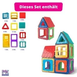 MAGNIKON Magnetische Bausteine, Magnetbau-Set "Das Puppenhaus", 35-Teilig, Standardgröße, Konstruktion Blöcke,Konstruktionsspielzeug -Kinderspielzeugladen 26669015 03