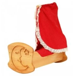 Drewart Puppenwiege Aus Holz Mit Bettzeug Und Himmel