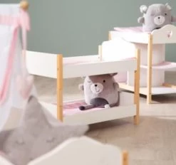 Roba Puppenetagenbett Scarlett Inkl. Textiler Ausstattung Mit Kronenmotiv, Teilbar, Weiß Lackiert -Kinderspielzeugladen 27199110 03