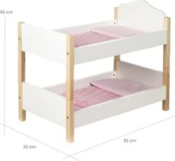 Roba Puppenetagenbett Scarlett Inkl. Textiler Ausstattung Mit Kronenmotiv, Teilbar, Weiß Lackiert -Kinderspielzeugladen 27199110 04