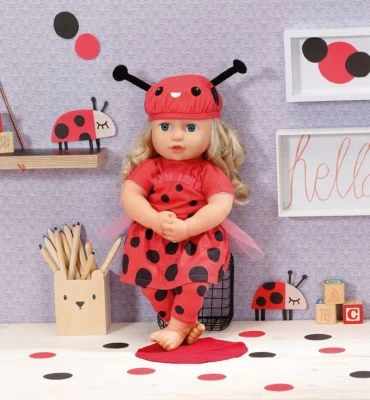 Dolly Moda Süßes Marienkäfer Outfit 43cm 4 Dolly Moda Süßes Marienkäfer Outfit 43cm – Bild 2