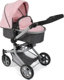 CHIC 2000 Kombi-Puppenwagen "MIKA", Melange Anthrazit-rosa