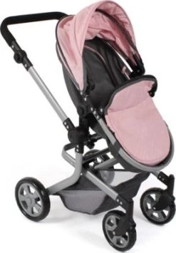 CHIC 2000 Kombi-Puppenwagen "MIKA", Melange Anthrazit-rosa -Kinderspielzeugladen 27379264 06