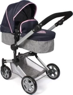 CHIC 2000 Kombi-Puppenwagen "LINUS", Melange Grau-navy -Kinderspielzeugladen 27379270 04