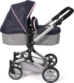 CHIC 2000 Kombi-Puppenwagen "LINUS", Melange Grau-navy -Kinderspielzeugladen 27379270 05