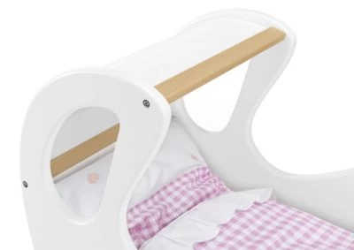 Erst-Holz® Weißer Holzpuppenwagen Als Lauflernhilfe 95-001 5 Erst-Holz® Weißer Holzpuppenwagen Als Lauflernhilfe 95-001 – Bild 3