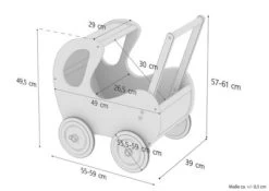 Erst-Holz® Weißer Holzpuppenwagen Als Lauflernhilfe 95-001 11 Erst-Holz® Weißer Holzpuppenwagen Als Lauflernhilfe 95-001 -Kinderspielzeugladen 27735194 04