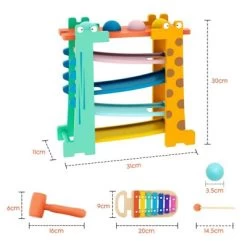 BeebeeRun® 3 In 1 Kugelbahn & Xylophon & Klopfbank Giraffe Holzspielzeug 10 BeebeeRun® 3 In 1 Kugelbahn & Xylophon & Klopfbank Giraffe Holzspielzeug -Kinderspielzeugladen 27789958 03