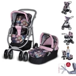 KNORR Toys Puppenwagen Coco - "blue Flowers"