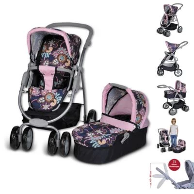 KNORR Toys Puppenwagen Coco - "blue Flowers" 3 KNORR Toys Puppenwagen Coco - "blue Flowers"