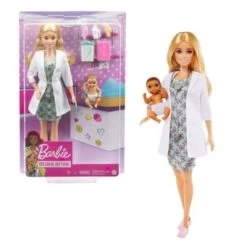 Barbie Kinderärztin-Spielset Mit Blonder Puppe, Babypuppe, Ärztinnen-Spielzubehör