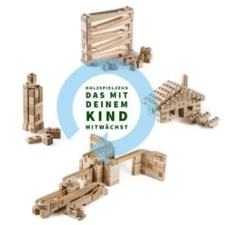 Baumkinder Kugelbahn Holz Ab 1 Jahr Und Stapelturm In Einem Holzspielzeug Vereint - Mini ( 32 Teile) -Kinderspielzeugladen 29465009 05