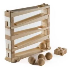 Baumkinder Kugelbahn Holz Ab 1 Jahr Und Stapelturm In Einem Holzspielzeug Vereint - Maxi ( 35 Teile)