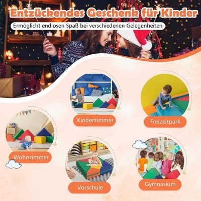 COSTWAY® 7 Tlg. Softbausteine Schaumstoffbausteine Bauklötze 6 COSTWAY® 7 Tlg. Softbausteine Schaumstoffbausteine Bauklötze – Bild 4