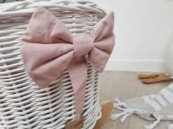 TinaForKids Puppenwiege Aus Weiden Mit Bettwäscheset, Puppenbett Weiß/Rosa -Kinderspielzeugladen 29721283 05