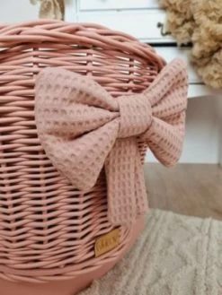 TinaForKids Puppenwiege Aus Weiden Mit Bettwäscheset, Puppenbett Altrosa -Kinderspielzeugladen 29721293 04