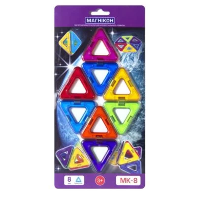 MAGNIKON Magnetische Bausteine, 8 Stk. Dreiecke, Ersatzteile, Kleines Set