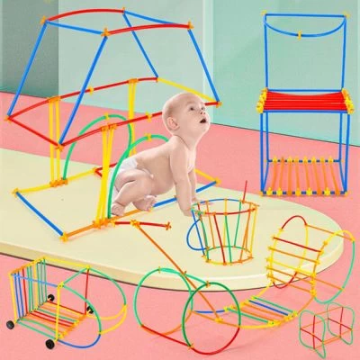 Debuy Spleißspielzeug Für Kinder DIY Strohbausteine 4 Debuy Spleißspielzeug Für Kinder DIY Strohbausteine – Bild 2