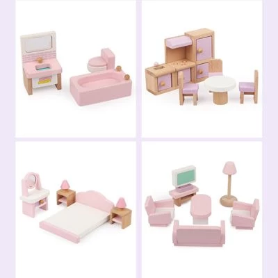 Epik Kinderspielhaus Möbel Spielzeug 22 STÜCKE Kleine Rosafarbene Möbel 4 Epik Kinderspielhaus Möbel Spielzeug 22 STÜCKE Kleine Rosafarbene Möbel – Bild 2