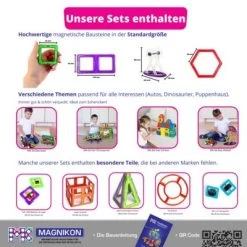 MAGNIKON Magnetische Bausteine Rhombus, 4 Stk. , Ersatzteile, Kleines Set -Kinderspielzeugladen 29864324 04