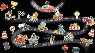 Janod Magneten ,,Rennwagen" 24 Stück 4 Janod Magneten ,,Rennwagen" 24 Stück – Bild 2