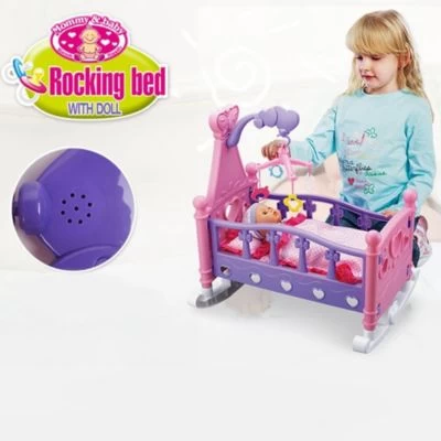 Syntek Spielzeugpuppenbett Für Kinder/Kinderspielzimmer Rosa + Lila 4 Syntek Spielzeugpuppenbett Für Kinder/Kinderspielzimmer Rosa + Lila – Bild 2