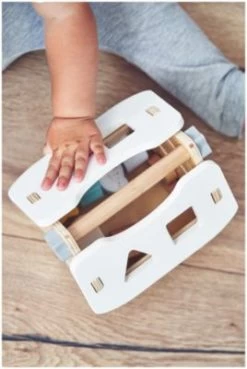 Mamabrum Sortierspiel Holzspielzeug Ab 1 Jahr Holzhaus Mit 8 Modellierblöcken -Kinderspielzeugladen 30112506 03