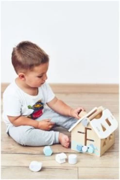 Mamabrum Sortierspiel Holzspielzeug Ab 1 Jahr Holzhaus Mit 8 Modellierblöcken -Kinderspielzeugladen 30112506 05