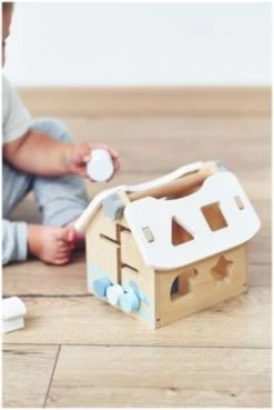 Mamabrum Sortierspiel Holzspielzeug Ab 1 Jahr Holzhaus Mit 8 Modellierblöcken -Kinderspielzeugladen 30112506 06
