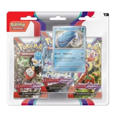 Heerashai | 3 Booster-Packs | Pokemon Karten Karmesin & Purpur Deutsch 3 Heerashai | 3 Booster-Packs | Pokemon Karten Karmesin & Purpur Deutsch