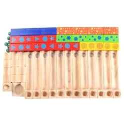 Syntek Lernspielzeug Aus Holz Für Kinder Kugelbahn Murmelrutsche Bausteine -Kinderspielzeugladen 30335397 04