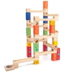 Syntek Lernspielzeug Aus Holz Für Kinder Kugelbahn Murmelrutsche Bausteine -Kinderspielzeugladen 30335397 05