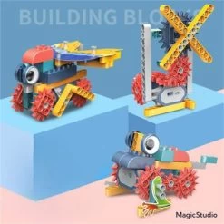 Syntek DIY Elektrische Wissenschafts- Und Bildungsbausteine Zusammengebaute Kinderspielzeuge Mit Mechanischen Getrieben Lernspielzeug Für Kinder Mit Großen Partikelbausteinen -Kinderspielzeugladen 30483066 03