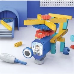 Syntek DIY Elektrische Wissenschafts- Und Bildungsbausteine Zusammengebaute Kinderspielzeuge Mit Mechanischen Getrieben Lernspielzeug Für Kinder Mit Großen Partikelbausteinen -Kinderspielzeugladen 30483066 05