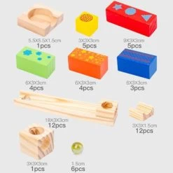 Decome Kugelbahn Murmelrutsche Bausteine Lernspielzeug Aus Holz Für Kinder -Kinderspielzeugladen 30520550 06