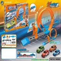 Syntek Kinderspielzeugauto-Set (die Farbe Des Autos Ist Zufällig) Metallkatapult-Rennspielzeugset Für Kinder (die Farbe Des Autos Ist Zufällig)