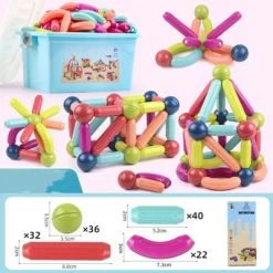 Epik Starke Magnetische Bauklötze Kinder Magnetspielzeug Pädagogische Hundert ändern Magnetischen Stick Magnetische Stäbe 130 Stück Verpackt