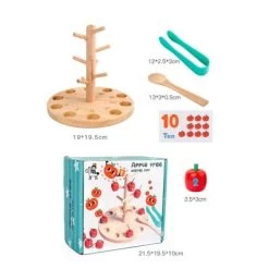 Enbaoxin Lustiges Apfelpflückspiel Kinderfrüherziehung Holzspielzeug -Kinderspielzeugladen 31065831 05