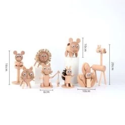 Enbaoxin 4Stk Kinder Diy Tier Hölzerne Stück Hölzerne Post Spielzeug -Kinderspielzeugladen 31065837 03