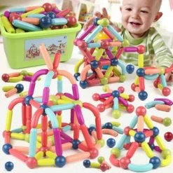 Enbaoxin 130Stk Magnetische Stick Lernspielzeug Lustiges Magnetspielzeug Für Kinder -Kinderspielzeugladen 31257192 04