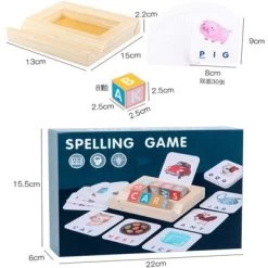 SHAOKE Holzwürfel Zahlen Zauber Wortspiel Puzzle Kinderspielzeug Frühkindliche Bildung, Aufklärungsbuchstaben, Passende Bausteinspielzeuge Bausteine -Kinderspielzeugladen 31373391 04