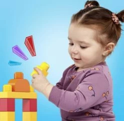 Mega Bloks Bausteine-Beutel Bunt (60 Teile), Steck-Bausteine Kinder, Bauklötze -Kinderspielzeugladen 3180432 03