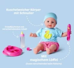 Weichkörper-Babypuppe Laura Hungry Mit Schnuller Und Fütterzubehör, 38 Cm -Kinderspielzeugladen 3633429 04