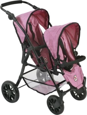 CHIC 2000 Tandem-Buggy Puppenzwillingswagen TWINNY, Jeans Pink 3 CHIC 2000 Tandem-Buggy Puppenzwillingswagen TWINNY, Jeans Pink
